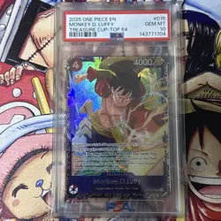 2025 One Piece Treasure Cup Top 64 Monkey D Luffy #OP12-015 PSA 10 GEM MINT - Image 3