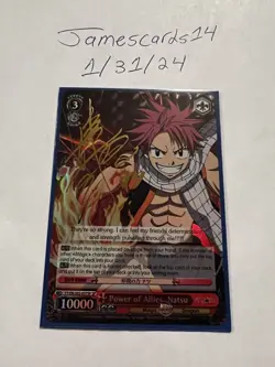 Power Of Allies Natsu Signed Weiss Schwarz - Image 1