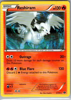 Reshiram 21/99 Non Holo Next Destinies - Pokemon Card - NM - Image 1