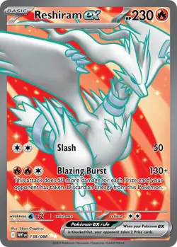Reshiram ex 158/086 White Flare Ultra Rare Pokemon Card NM - Image 1