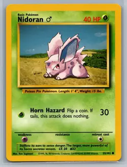 Nidoran M Base Set #055/102 Common Pokemon Card - Image 1