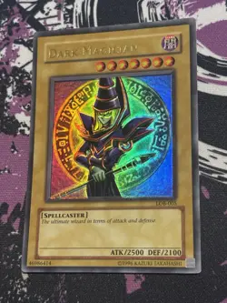 Yugioh Dark Magician LOB-005 Ultra Rare Unlimited NM Foil Shift Error - Image 1