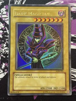Yugioh Dark Magician LOB-005 Ultra Rare Unlimited NM Foil Shift Error - Image 3