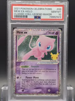 PSA 10 Mew EX 88/92 Celebrations Classic Collection Pokemon TCG - Image 1