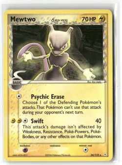 Pokemon Mewtwo (Delta Species) 24/110 Normal Holon Phantoms Rare - Image 1