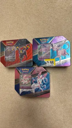 Pokemon Espeon Sylveon Umbreon 2022 Tins Sealed Lot of 3 - Image 1