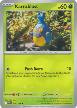 Karrablast - 009/159 - Common - Journey Together - 2025 Pokemon - Near Mint - Image 1