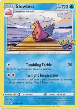 Slowbro - 020/078 - Uncommon - Pokemon Go - Near Mint - Image 1