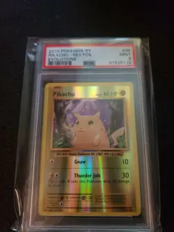 PSA 9 2016 Pokemon Card EX XY Evolutions Pikachu Rev Foil Holo 35/108 Reverse - Image 1
