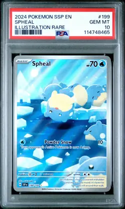 Pokemon TCG Spheal 199/191 2024 Surging Sparks Illustration Rare Card - PSA 10 - Image 1