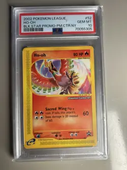 2002 Ho-Oh Black Star Promo #52 Pokemon PSA 10 - Image 1