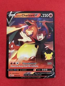 Pokemon TCG Lance's Charizard v SWSH133 Celebrations Black Star Promo Holo - Image 1