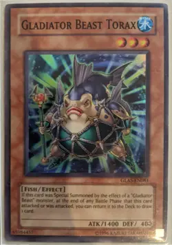 YuGiOh Gladiator Beast Torax Super Rare GLAS-EN081 - Image 1