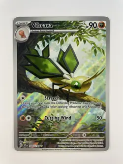 Pokemon TCG Vibrava Card 206/191 Sv08 Surging Sparks Illustration Rare Holo NM - Image 1
