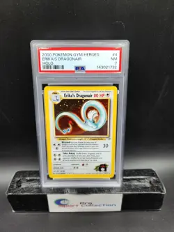 2000 POKEMON GYM HEROES ERIKA'S DRAGONAIR HOLO 4/132 PSA 7 NM - Image 1