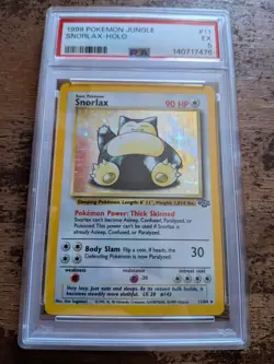 Snorlax Holo Jungle PSA 5 EX Unlimited Pokemon TCG 1999 Holographic Graded #11 - Image 1