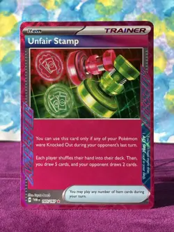 Pokemon TCG; Unfair Stamp 165/167 - Twilight Masquerade; AceSpec Rare - NM - Image 1