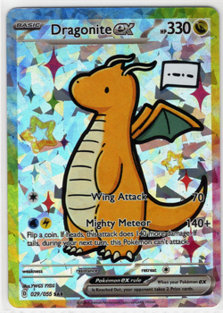 Pokemon Cracked Ice Holo - Rainbow Boarder * Fan Art * DRAGONITE EX - Image 1