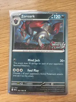 Pokemon TCG Zoroark 062/086 – White Flare Stamped – Promo – Cosmos Holo – NM - Image 1