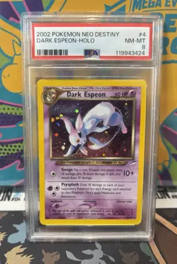 PSA 8 Dark Espeon Holo Rare 4/105 Neo Destiny 2002 Pokemon TCG - Image 1