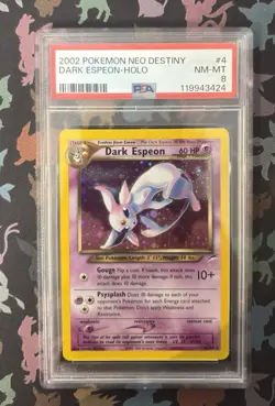 PSA 8 Dark Espeon Holo Rare 4/105 Neo Destiny 2002 Pokemon TCG - Image 4