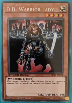YuGiOh D.D. Warrior Lady Secret Rare 1st Edition SGX1-ENE04 Speed Duel - Image 1