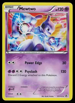 Pokemon Card - Mewtwo Legendary Treasures 53/113 Holo Rare Holo - Image 1
