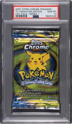 2000 Topps Chrome Pokemon TV Animation Edition Series 1 Foil Pack PSA 10 - Image 1