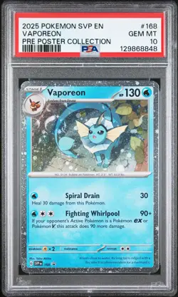 2025 POKEMON SVP EN-SV BLACK STAR PROMO #168 VAPOREON PSA 10 - Image 1