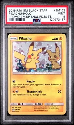 2019 POKEMON SM BLACK STAR PROMO TEAM UP SINGLE PACK BLISTERS PIKACHU-HOLO PSA 9 - Image 1