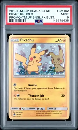 2019 POKEMON SM BLACK STAR PROMO TEAM UP SINGLE PACK BLISTERS PIKACHU-HOLO PSA 9 - Image 1