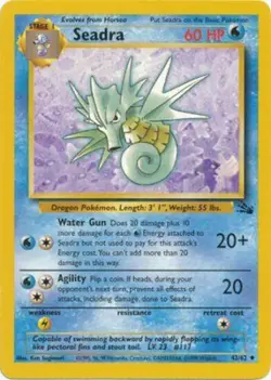 Seadra 42/62 Fossil Set Unlimited Vintage 1999 Pokemon Card - Image 1