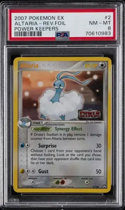 2007 POKEMON EX POWER KEEPERS #2 ALTARIA-REVERSE FOIL PSA 8 - Image 1