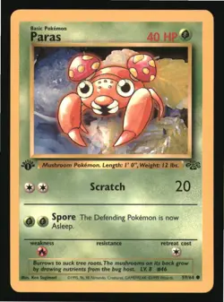 Paras 59/64 Common Jungle Pokemon 1st Edition Moderately Played - Image 1