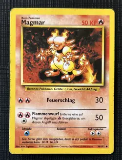 POKEMON CARD MAGMAR 36/102 BASE GERMAN 1999 - Image 1