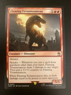 Flaming Tyrannosaurus 0085 MTG Doctor Who Set Rare Card NM English - Image 1