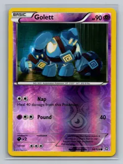 Pokemon Dragons Exalted #58/124 Golett Reverse Holo Common - Image 1