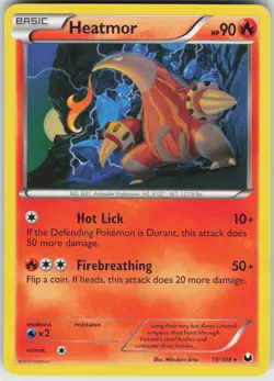 Pokemon Heatmor 19/108 Dark Explorers Rare NM - Image 1