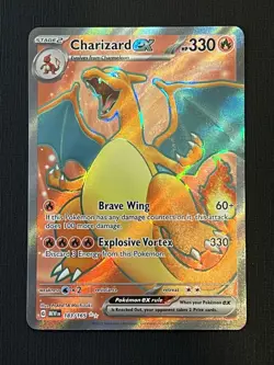 Pokemon TCG Charizard ex 183/165 Full Art Ultra Rare Scarlet & Violet 151 - Image 1