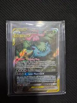 Venusaur & Snivy GX SM229 Sm Holo perfect condition card - Image 1