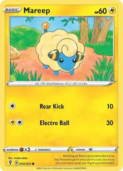 Mareep Common SWSH07: Evolving Skies 054/203 NM English Pokemon Card - Image 1