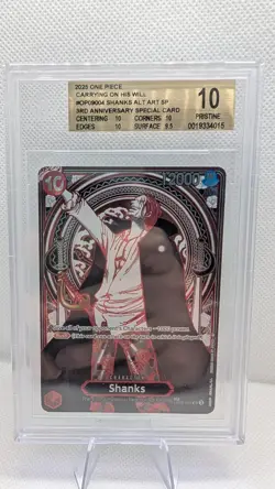 One Piece TCG Shanks Silver Anniversary SP OP13 Beckett Pristine 10 - Image 1