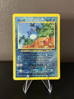 Pokemon Marill 11/18 Southern Islands Promo Reverse Holo Rare 2001 WotC MP Swirl - Image 1