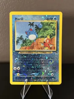 Pokemon Marill 11/18 Southern Islands Promo Reverse Holo Rare 2001 WotC MP Swirl - Image 2