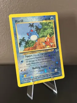 Pokemon Marill 11/18 Southern Islands Promo Reverse Holo Rare 2001 WotC MP Swirl - Image 3