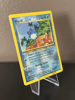 Pokemon Marill 11/18 Southern Islands Promo Reverse Holo Rare 2001 WotC MP Swirl - Image 4