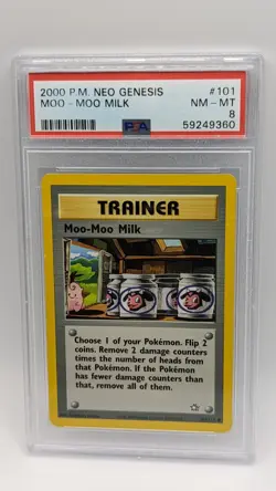 2000 Pokemon Neo Genesis Moo - Moo Milk 101/111 PSA 8 NM -MT! - Image 1