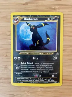 Pokemon Umbreon Neo Discovery Holo TCG Card 13/75 NM- Grail + Swirl 🌀 - Image 1