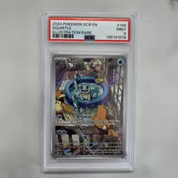 Pokemon TCG Squirtle Stellar Crown Illustration Rare Card 148/142 PSA 9 - Image 1