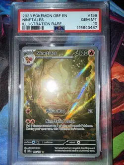 Pokemon Ninetails TCG Sv03: Obsidian Flames Holo Illustration Rare Card 199/197 - Image 1